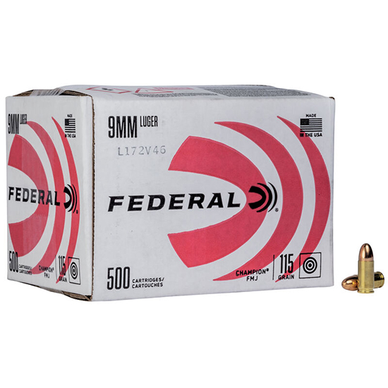 FED CHAMPION 9MM 115GR FMJ 500/1 - Ammunition